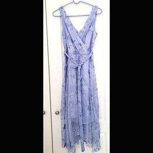 DKNY Women's Light Blue Below Knee Hi-Lo Dress 6